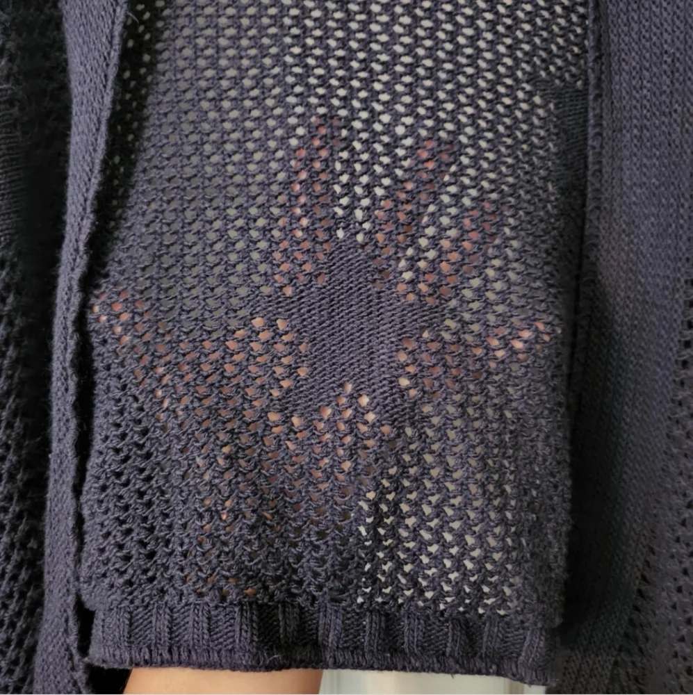 Star crochet navy cardigan S